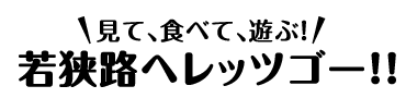見て、食べて、遊ぶ！若狭路へレッツゴー！！